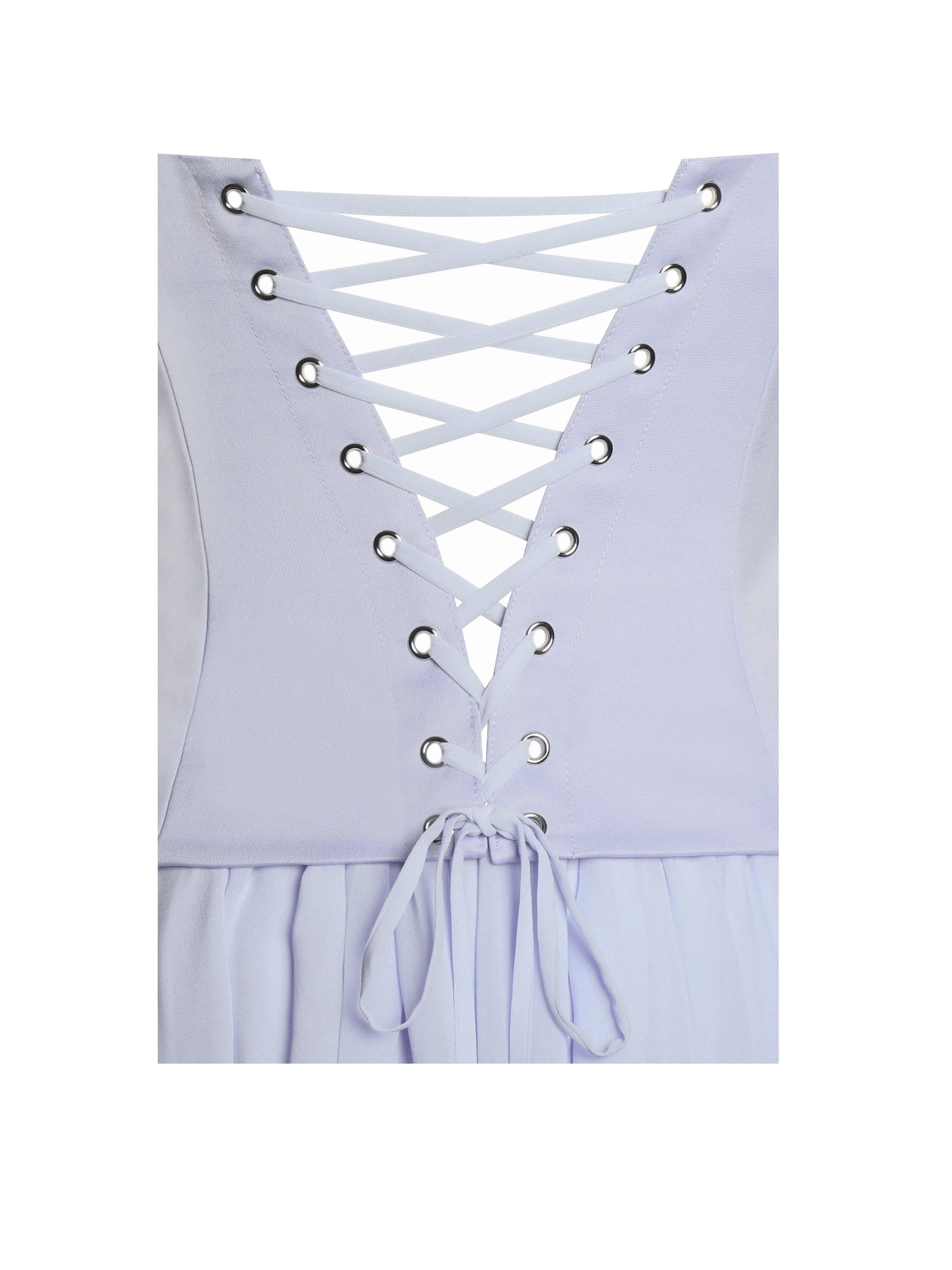 Valentina Baby Blue Boned Curve Edge Peplum Mini Dress - Image 15