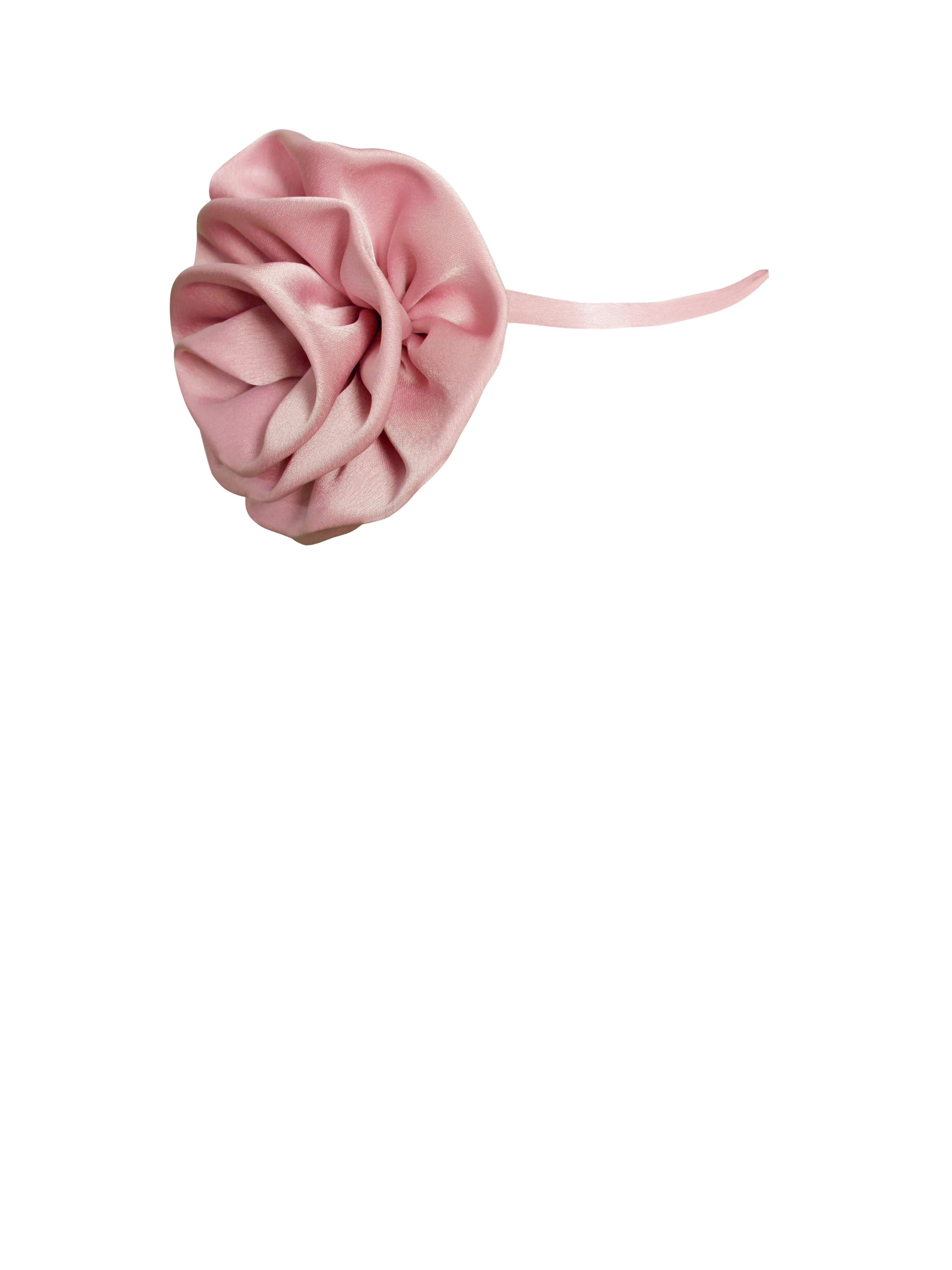 Vida Salmon Pink Satin Rose Flower Choker - Image 3