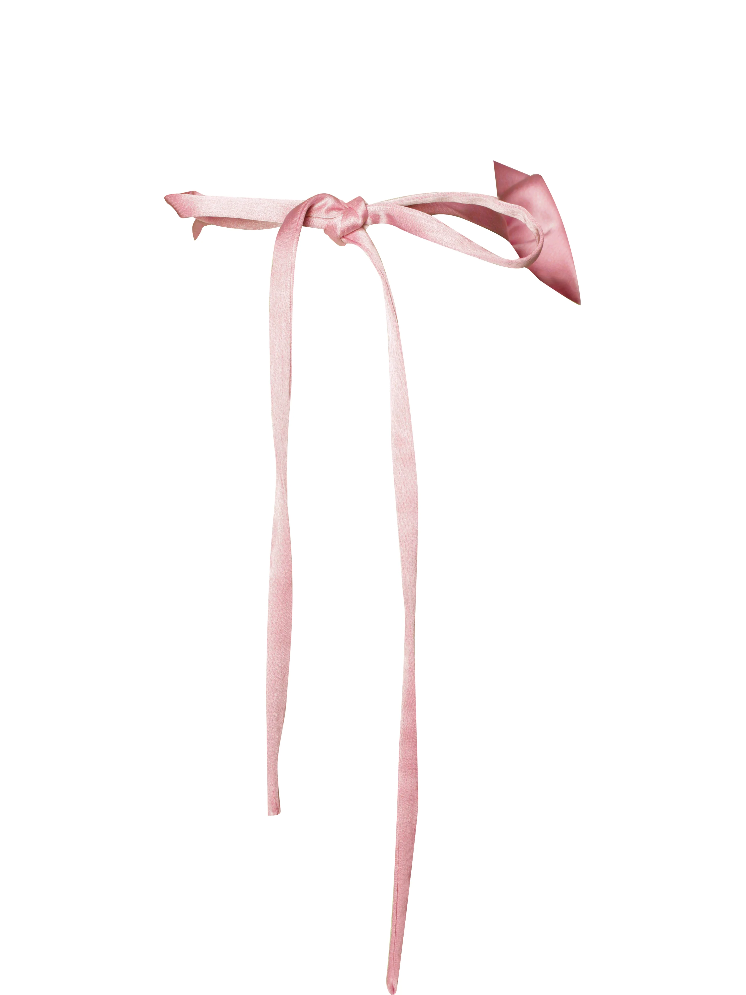 Vida Salmon Pink Satin Rose Flower Choker - Image 4