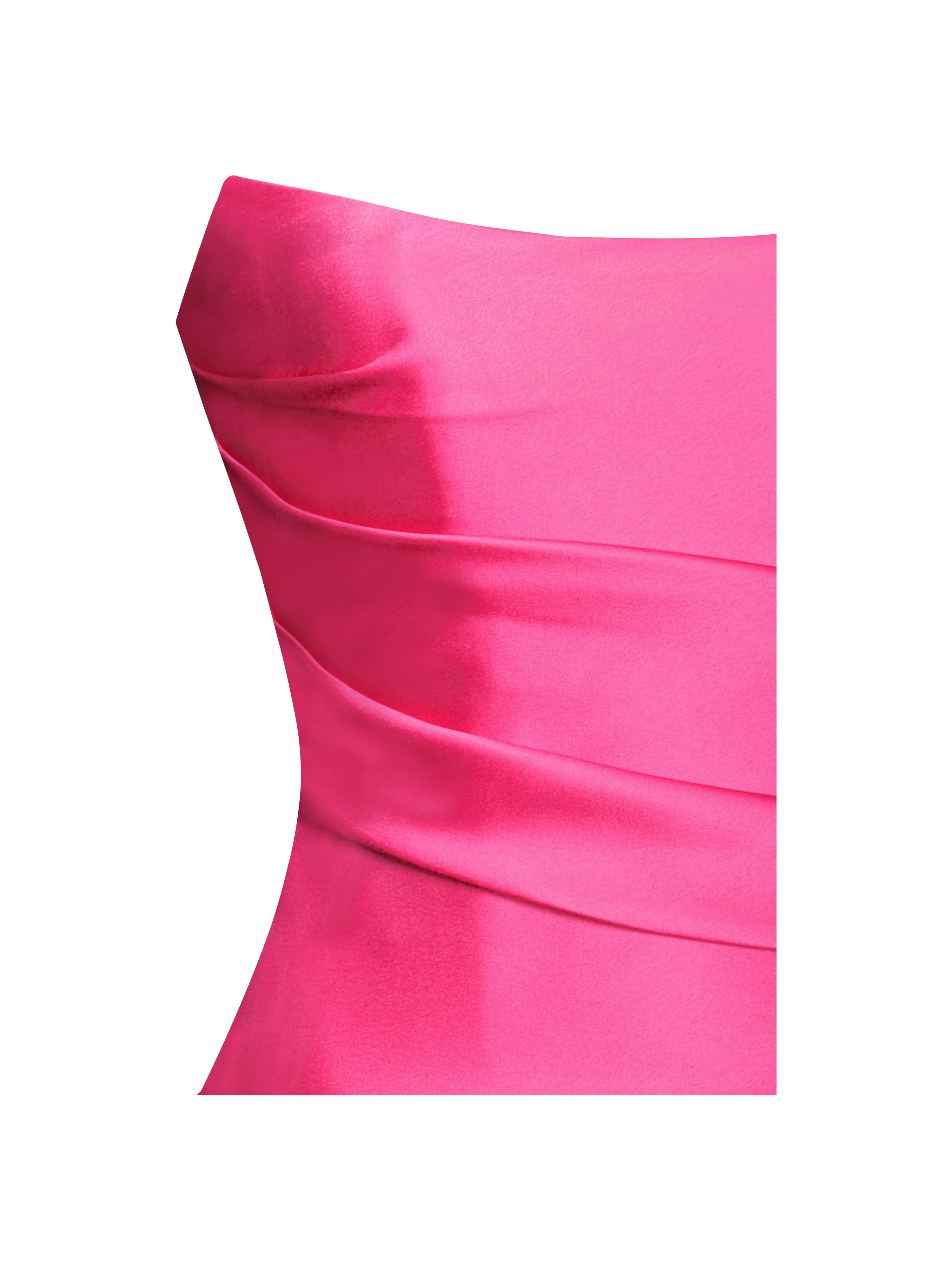 Walterina Fuchsia Satin Strapless Drop Waist Corset Gown - Image 12
