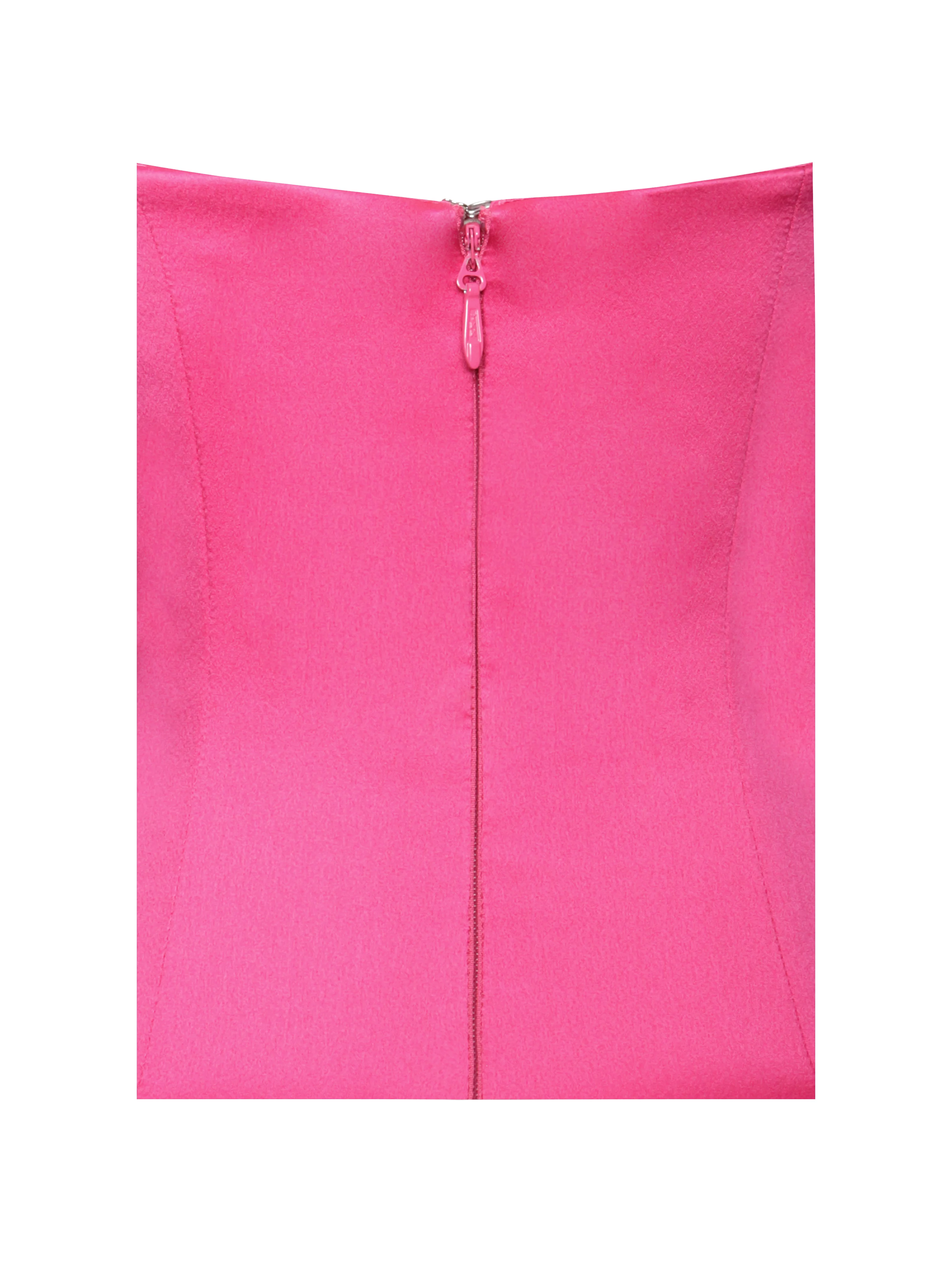 Walterina Fuchsia Satin Strapless Drop Waist Corset Gown - Image 13