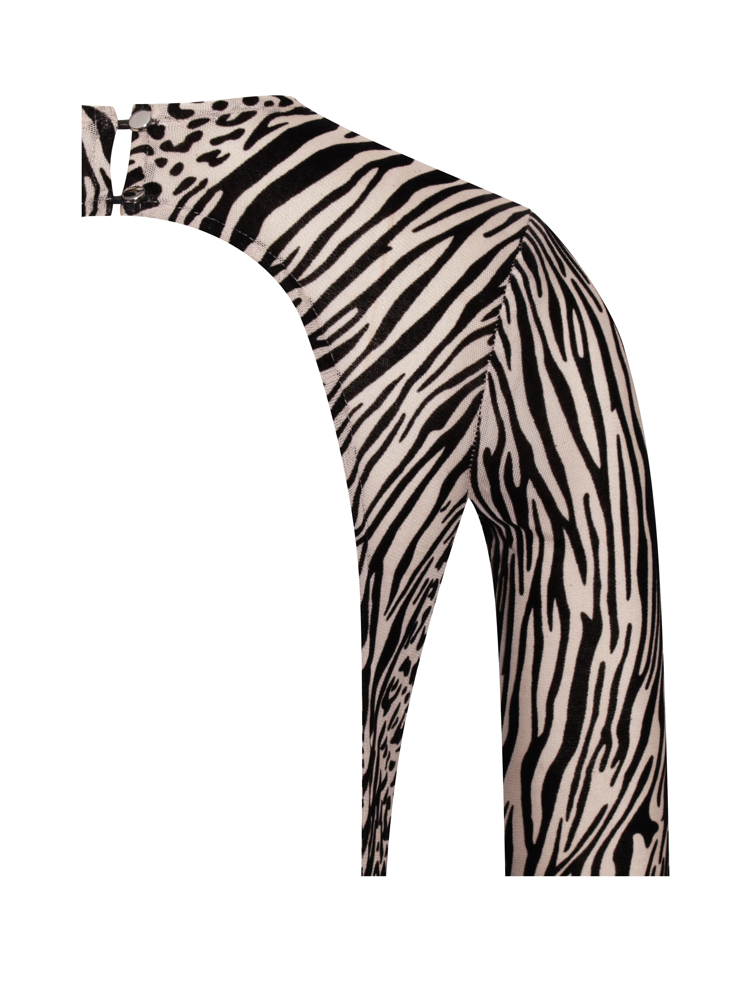 Waylynn Nude Black Animal Print Burnout Velvet Detail Mesh Backless Maxi Dress - Image 19