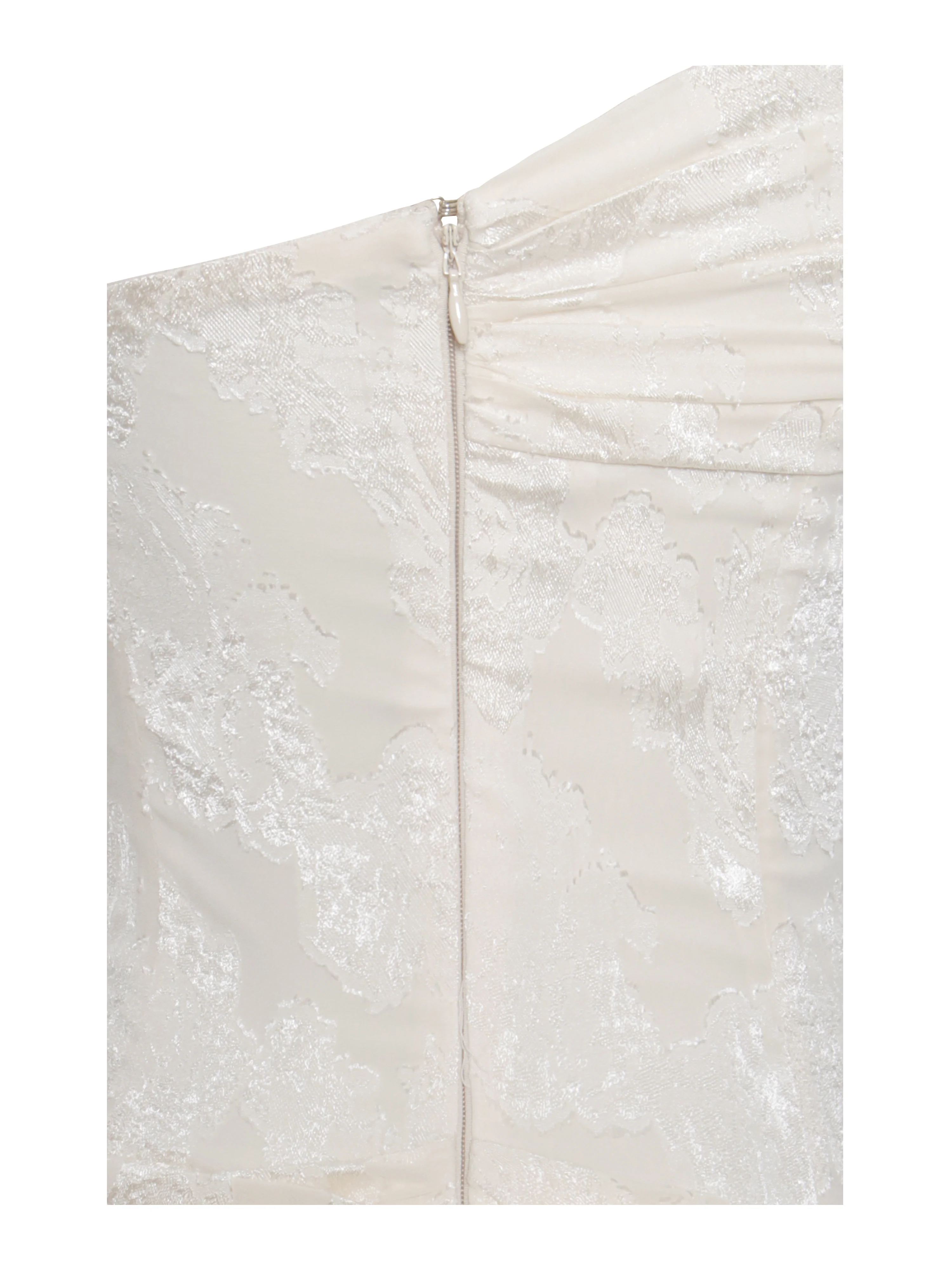 Xatia Off White Jacquard Textured High Slit Maxi Dress - Image 14