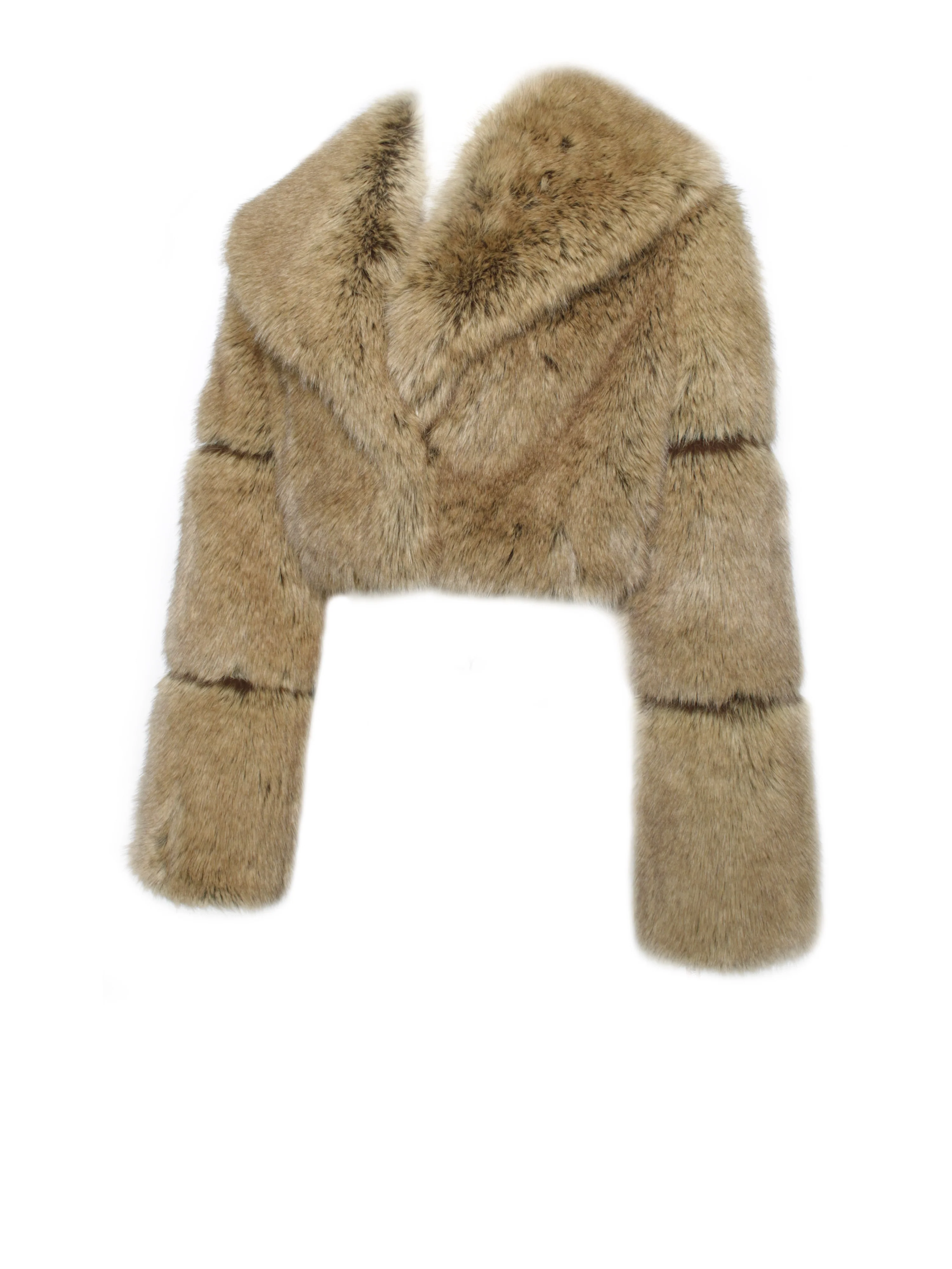 Yadavi Brown Vegan Fur Cropped Jacket - Image 19