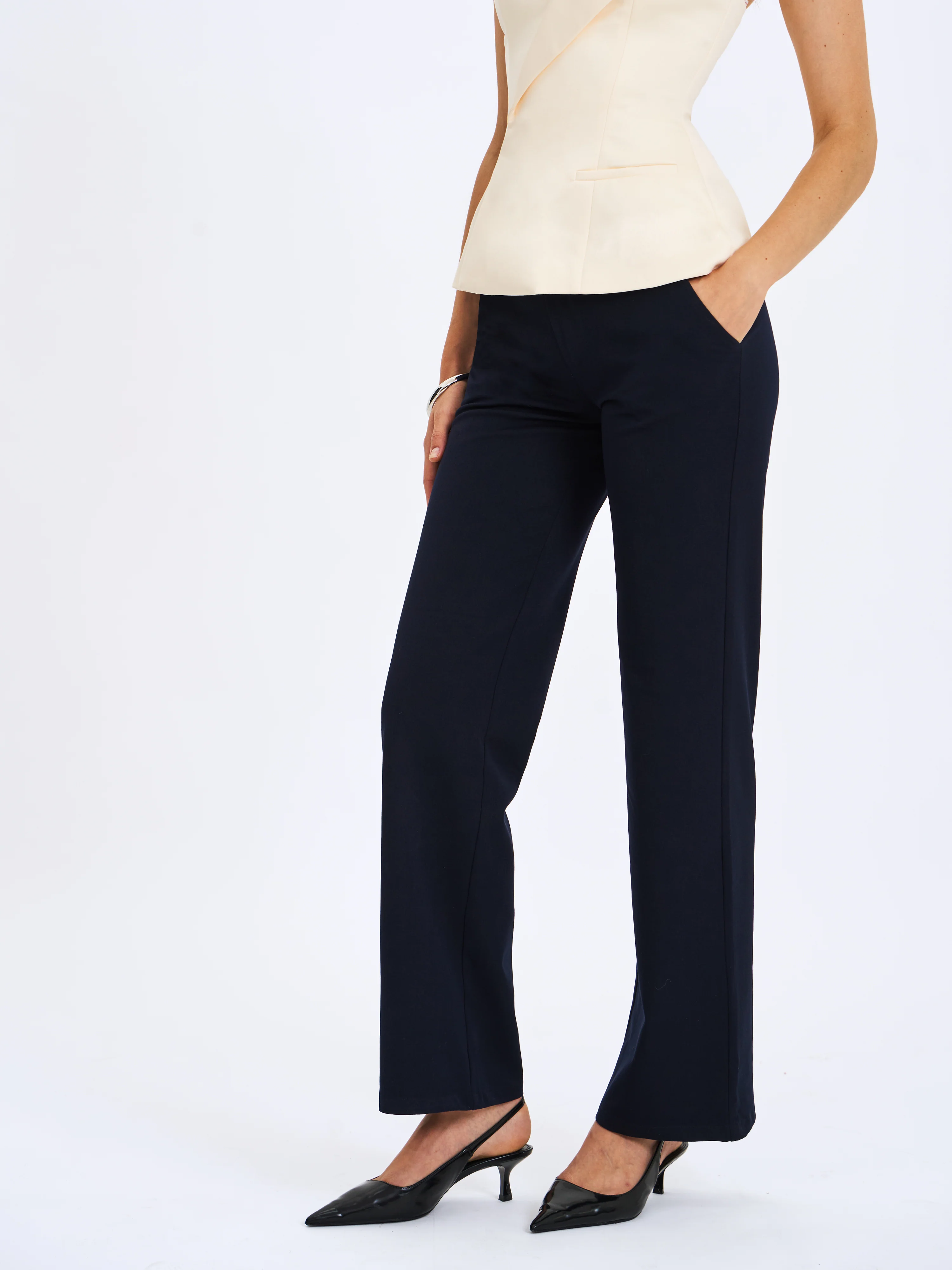 Yanin Navy Low-Rise Straight Leg Pants - Image 5
